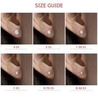 Certified Emerald Cut Diamond Solitaire Stud Earrings