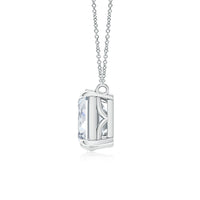 AGI Certified Lab-Grown Emerald-Cut & Pear Diamond Two-Stone Pendant in 14K White Gold – Choice of 1ctw or 2ctw