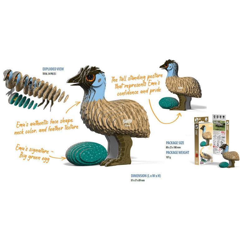 Emu 3D Cardboard Model Kit Eugy - BIG FRENCHIES