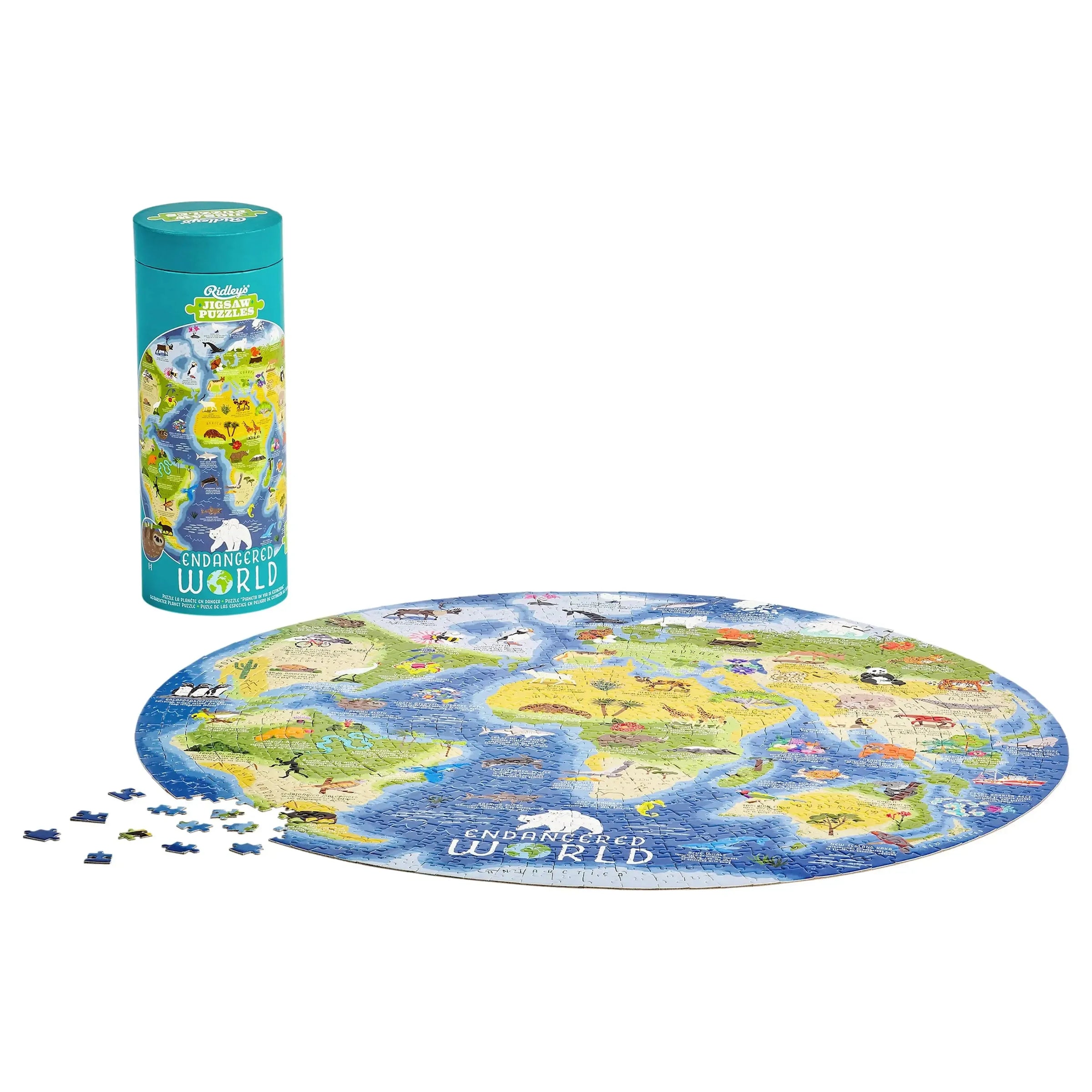 Endangered World 1000 Piece Round Jigsaw Puzzle Ridley