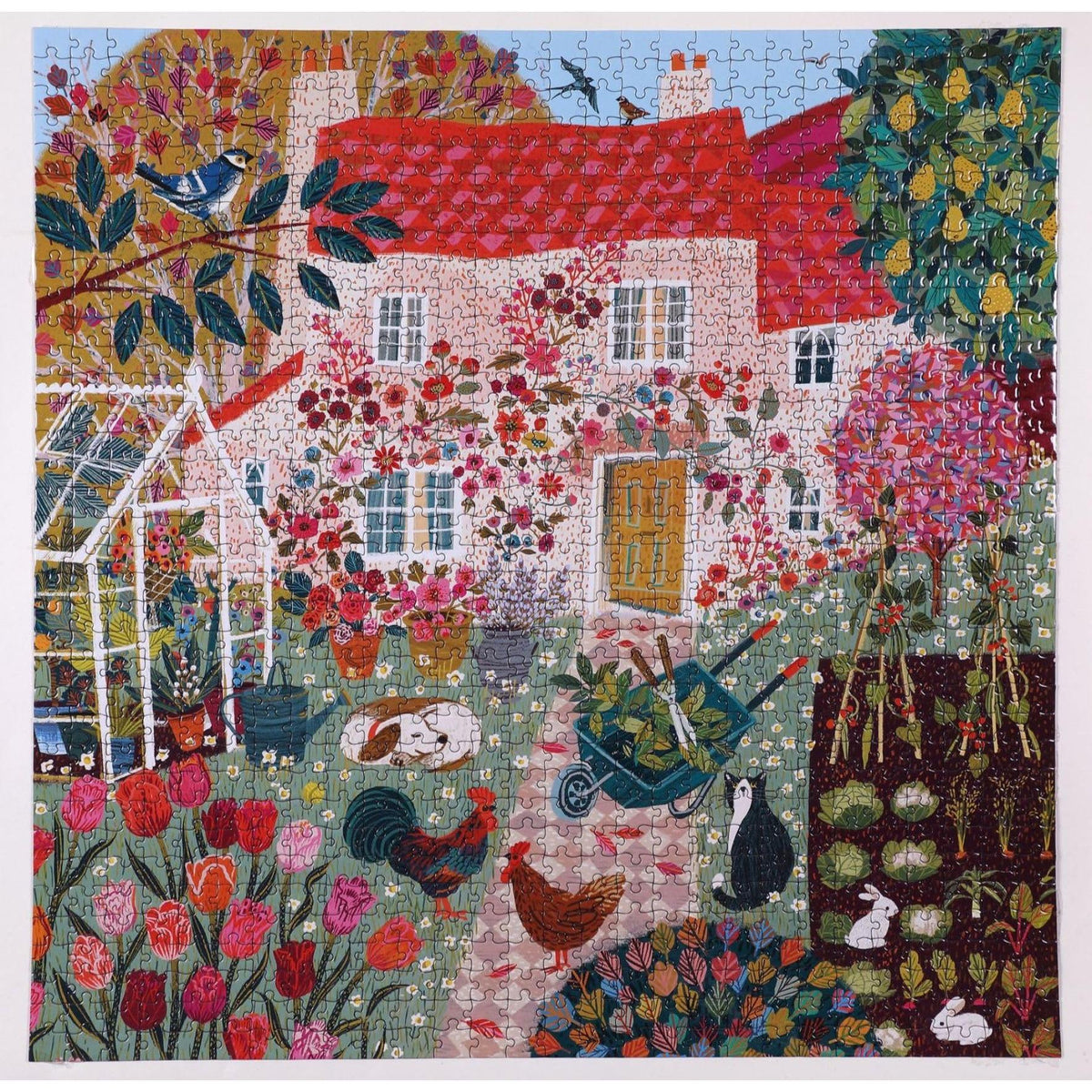 English Cottage 1000 Piece Jigsaw Puzzle eeBoo - BIG FRENCHIES