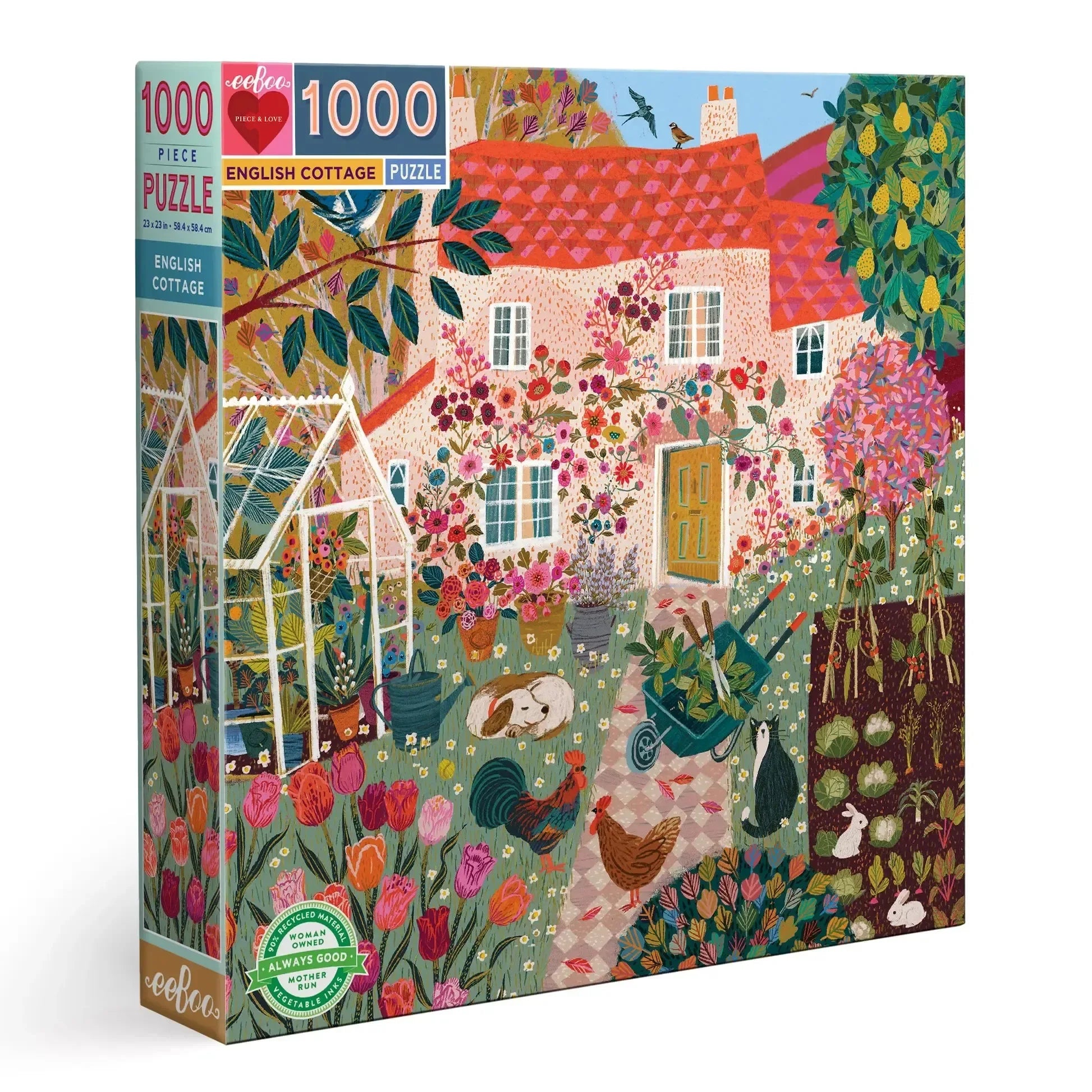 English Cottage 1000 Piece Jigsaw Puzzle eeBoo - BIG FRENCHIES
