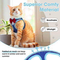 Escape Proof Cat Harness Leash Set Reflective Breathable Adjustable