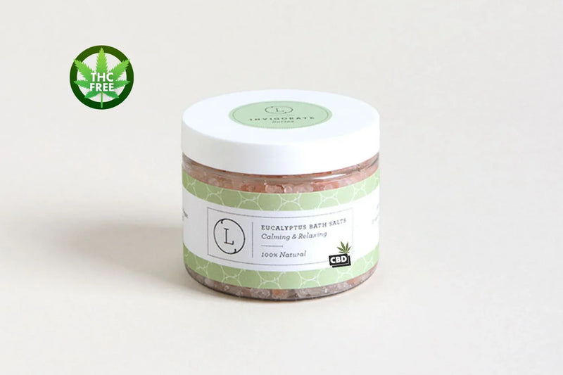 CBD Natural Eucalyptus Bath Salts with CBD, Calming and relaxing (THC free) - BIG FRENCHIES