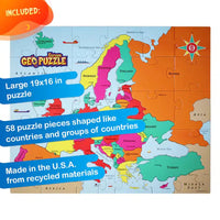 Europe GeoPuzzle 58 Piece Jigsaw Puzzle Geotoys