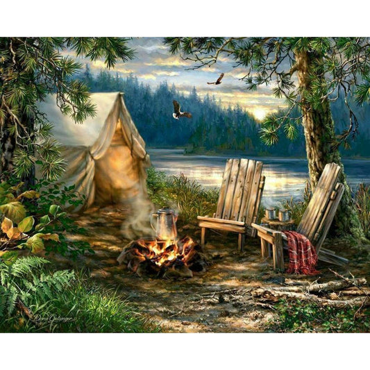 Evening at the Lake 500 Piece Jigsaw Puzzle Springbok - BIG FRENCHIES