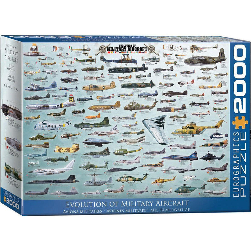 Evolution of Military Aircraft 2000 Piece Jigsaw Puzzle Eurographics - BIG FRENCHIES