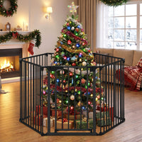 Extra Wide Baby Gate Fits 34.5-154" Openings 6-Panel Adjustable Pet Safety Fence