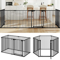 Extra Wide Baby Gate Fits 34.5-154" Openings 6-Panel Adjustable Pet Safety Fence
