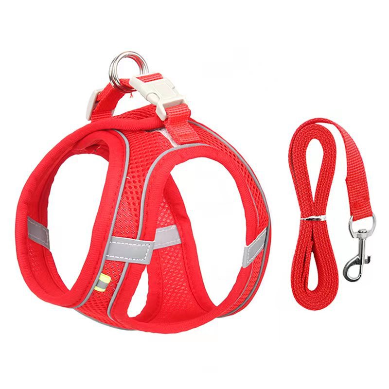 Adjustable Reflective Breathable Mesh Pet Harness for Cats and Dogs with Leash for Outdoor Use-Harnesses-BIG FRENCHIES-V.I.P Digital Presence
