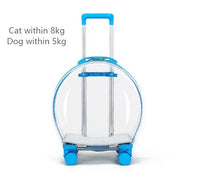 Rolling Pet Travel Trolley with Wheel, Transparent Capsule, Pink, Green, Puppies, Dogs, Cat Carriers Bag, 5-20Kg