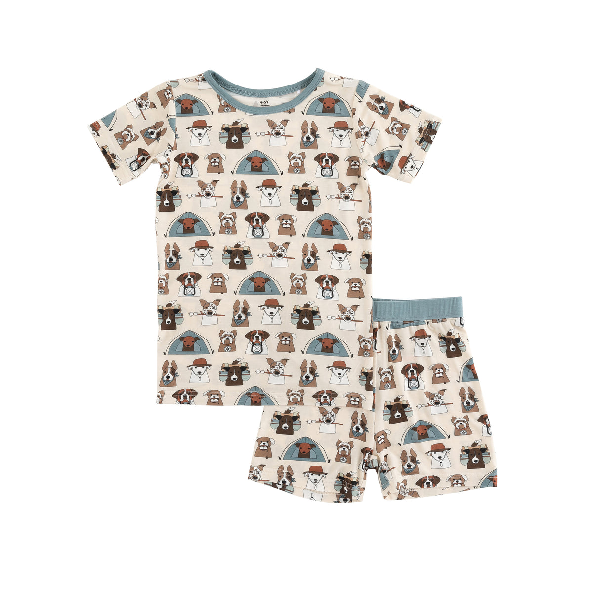 Camp Paws (Short PJ Set) - Blue - BIG FRENCHIES