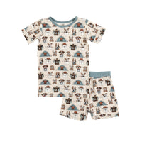 Camp Paws (Short PJ Set) - Blue - BIG FRENCHIES