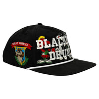 Blackout Drunk Looney Black Rope Hat Custom Embroidered