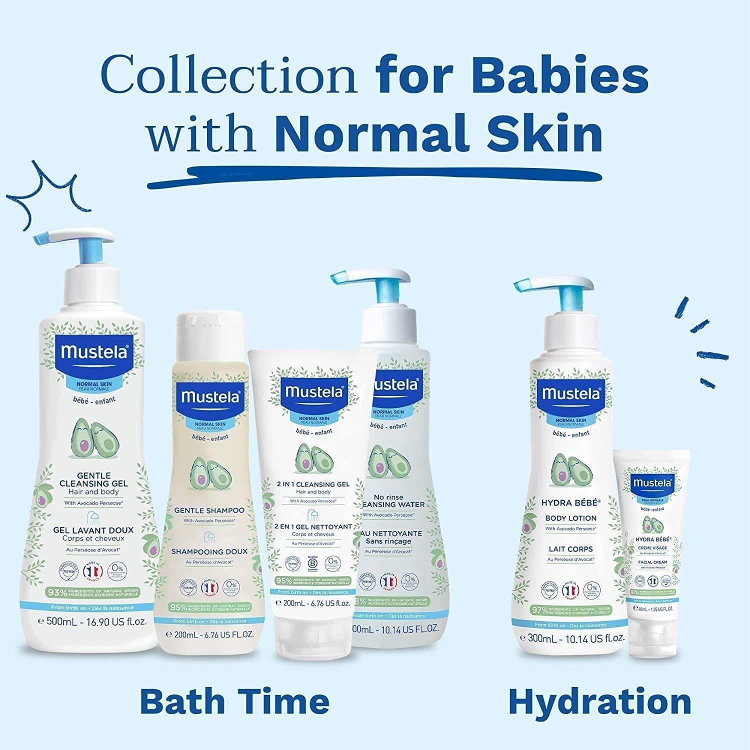 Mustela Gentle Tear-Free Baby Shampoo, Natural Ingredients, Hypoallergenic, 16.91 fl oz