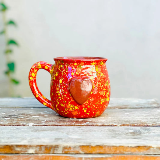Calliope Heart Mug - Speckled Red - BIG FRENCHIES