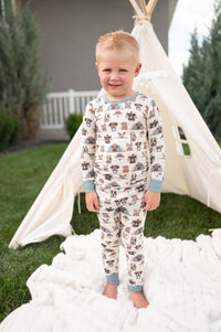 Camp Paws (Long Sleeve PJ) - Blue - BIG FRENCHIES
