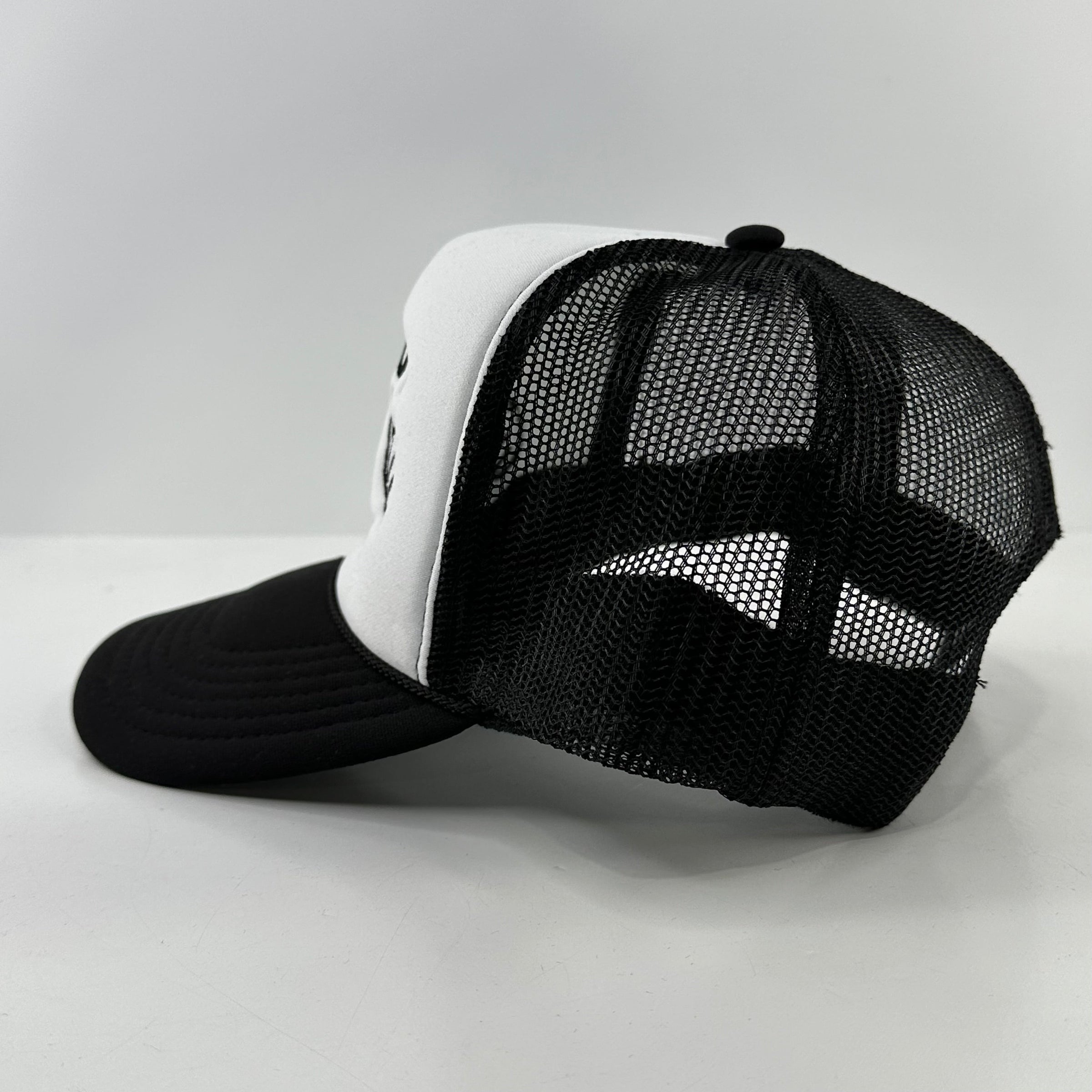 THIS GUY IS HORNY Mesh Black Trucker SnapBack Cap Hat Custom Embroidered ￼