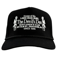 The Devils Den Gentlemen’s Club Hat Black Rope Custom Embroidered