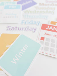 Calendar (Days, Months, Seasons) Flashcards and Magnets