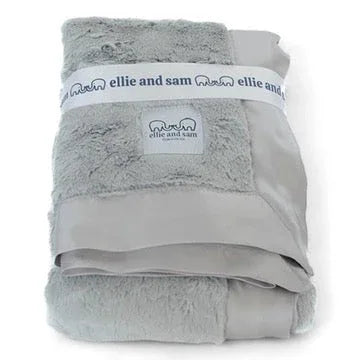Luxury Satin Border Blanket - Silver - BIG FRENCHIES