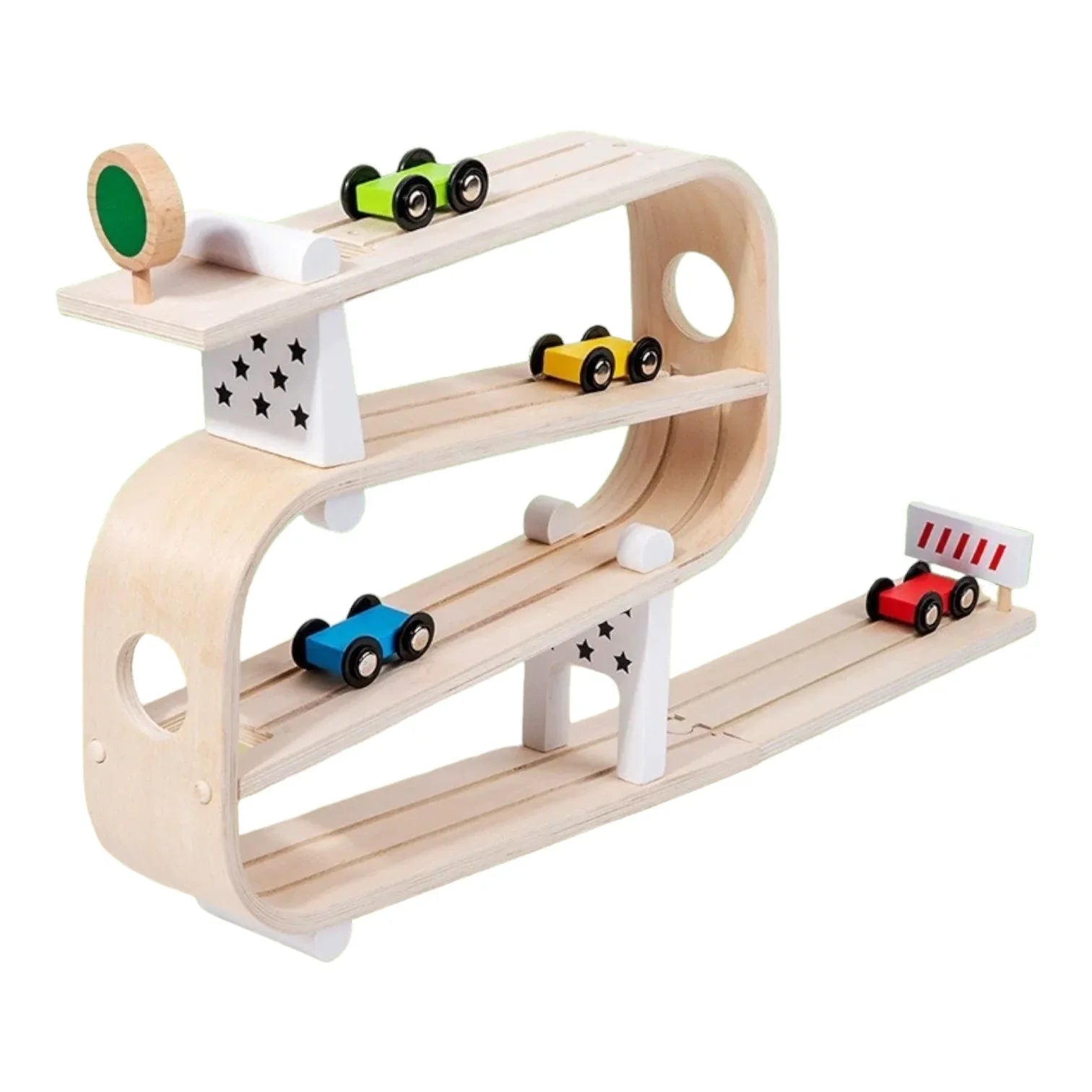 Wooden Ramp Racer with 4 Cars - BIG FRENCHIES