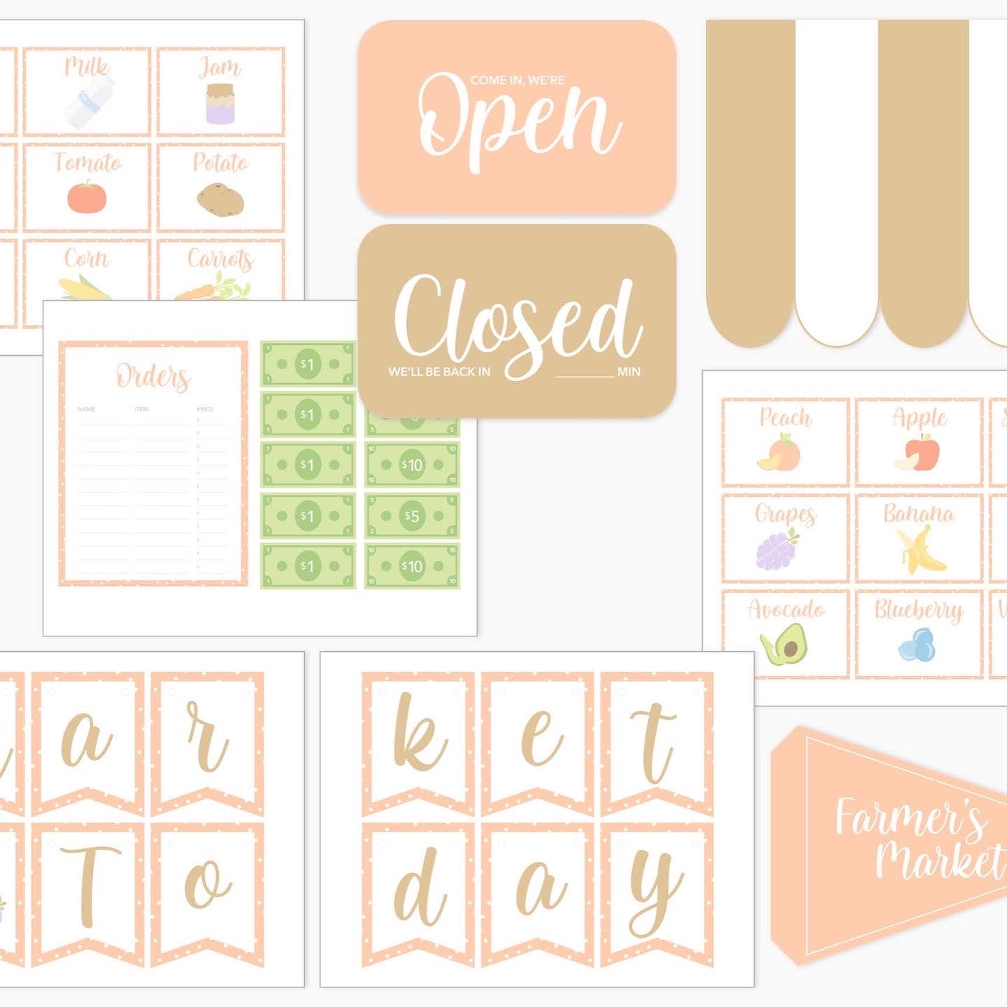 Farmer's Market Printable Dramatic Play