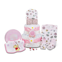 Sweet Baby Girl Diaper Cake Gift Baskeet