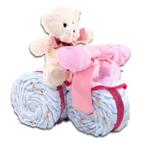 Pink Tricycle Diaper Cake Gift