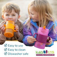 KiddyTrek 4-in-1 Sip & Snack Set - Food Pouch & Juice Box Holder, Snack Cup, Sip Cup ALL IN ONE