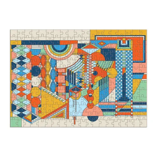 FLW Imperial Hotel Stone Wall Mural 250 Piece Wood Jigsaw Puzzle Galison