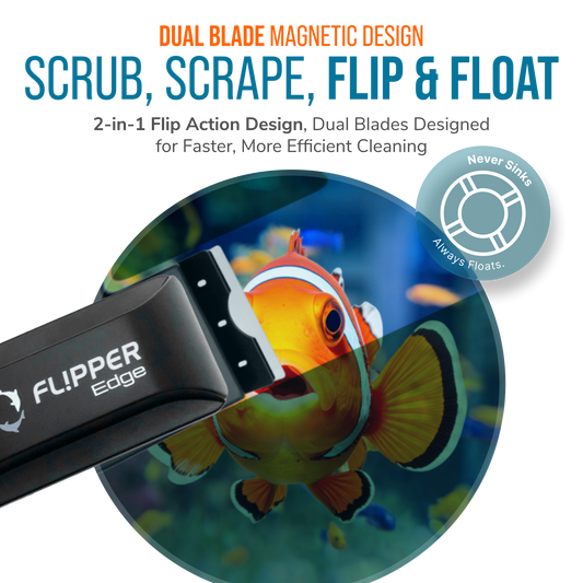 Flipper Edge 2 in 1 Floating Magnetic Aquarium Algae Cleaner (Standard)