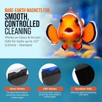 Flipper Edge 2 in 1 Floating Magnetic Aquarium Algae Cleaner (Standard)