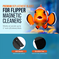 Flipper MAX ABS Replacement Blades Straight Edge 5 Pack - Acrylic Tanks
