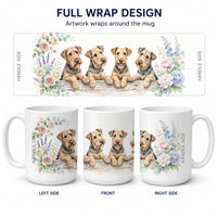 Airedale Terrier Ceramic Coffee Mug 15 oz Decorative Large C Handle Mug Cup for Tea, Cocoa Hot Chocolate