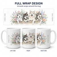 Alaskan Malamute Ceramic Coffee Mug 15 oz Decorative Large C Handle Mug Cup for Tea, Cocoa Hot Chocolate
