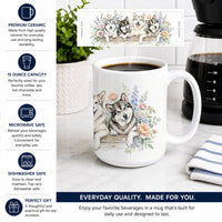 Alaskan Malamute Ceramic Coffee Mug 15 oz Decorative Large C Handle Mug Cup for Tea, Cocoa Hot Chocolate