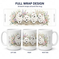 American Eskimo Ceramic Coffee Mug 15 oz Decorative Large C Handle Mug Cup for Tea, Cocoa Hot Chocolate