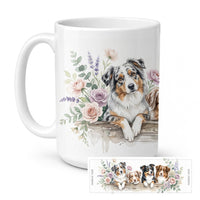 Australian Shepherd Ceramic Coffee Mug 15 oz Decorative Large C Handle Mug Cup for Tea, Cocoa Hot Chocolate