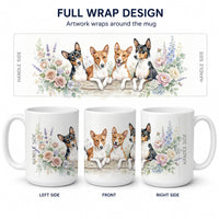 Basenji Ceramic Coffee Mug 15 oz Decorative Large C Handle Mug Cup for Tea, Cocoa Hot Chocolate