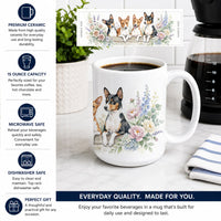 Basenji Ceramic Coffee Mug 15 oz Decorative Large C Handle Mug Cup for Tea, Cocoa Hot Chocolate