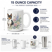 Basenji Ceramic Coffee Mug 15 oz Decorative Large C Handle Mug Cup for Tea, Cocoa Hot Chocolate