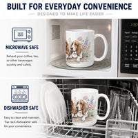 Basset Hound Ceramic Coffee Mug 15 oz Decorative Large C Handle Mug Cup for Tea, Cocoa Hot Chocolate