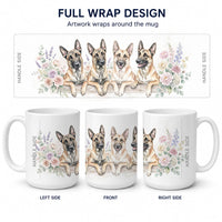 Belgian Malinois Ceramic Coffee Mug 15 oz Decorative Large C Handle Mug Cup for Tea, Cocoa Hot Chocolate