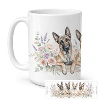 Belgian Malinois Ceramic Coffee Mug 15 oz Decorative Large C Handle Mug Cup for Tea, Cocoa Hot Chocolate