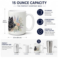 Belgian Sheepdog Ceramic Coffee Mug 15 oz Decorative Large C Handle Mug Cup for Tea, Cocoa Hot Chocolate