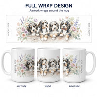 Bernedoodle Ceramic Coffee Mug 15 oz Decorative Large C Handle Mug Cup for Tea, Cocoa Hot Chocolate