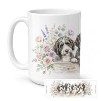Bernedoodle Ceramic Coffee Mug 15 oz Decorative Large C Handle Mug Cup for Tea, Cocoa Hot Chocolate