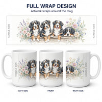 Bernese Mountain Dog Ceramic Coffee Mug 15 oz Decorative Large C Handle Mug Cup for Tea, Cocoa Hot Chocolate