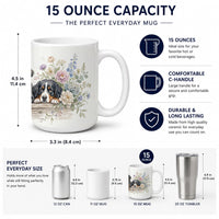 Bernese Mountain Dog Ceramic Coffee Mug 15 oz Decorative Large C Handle Mug Cup for Tea, Cocoa Hot Chocolate
